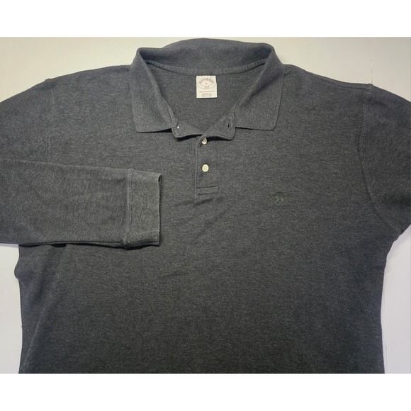 Brooks Brothers Performance Mens Size XL Long‎ Sleeve Gray Polo Shirt - Picture 1 of 11